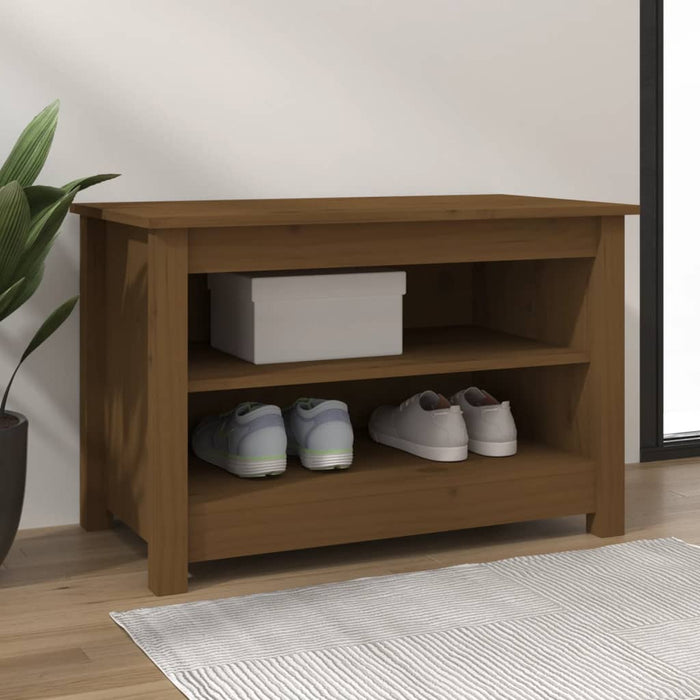 Bancă pentru pantofi, maro miere, 70x38x45,5 cm, lemn masiv pin - WALTI WALTI