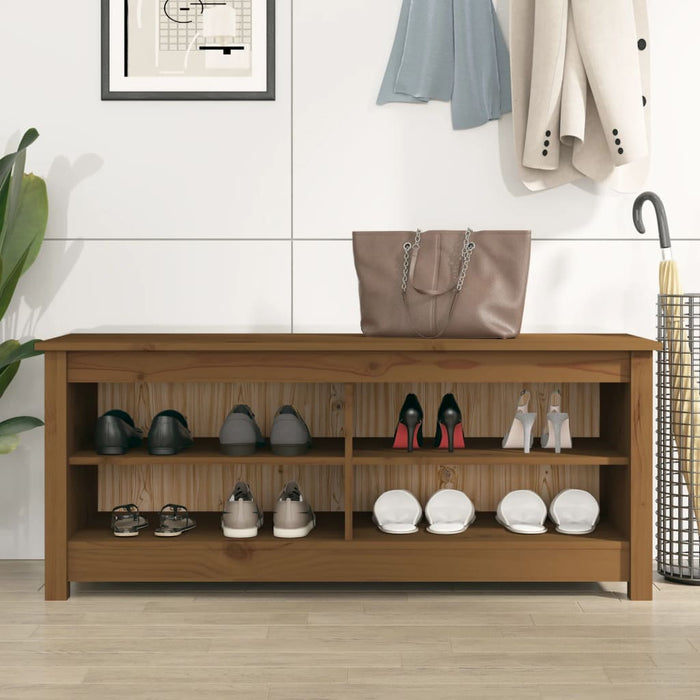Bancă pentru pantofi, maro miere, 110x38x45,5 cm lemn masiv pin - WALTI WALTI