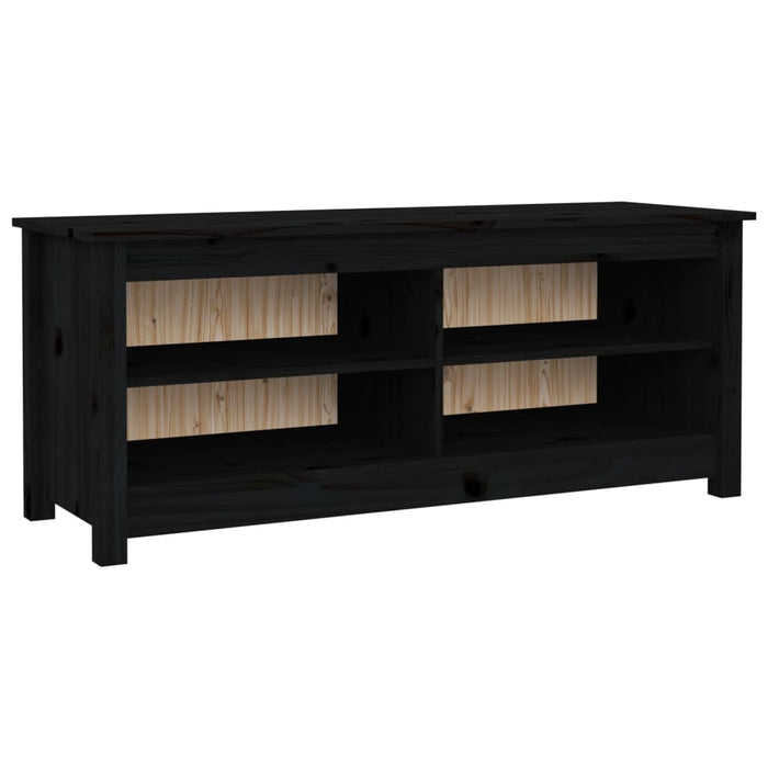 Bancă pentru pantofi, negru, 110x38x45,5 cm, lemn masiv de pin - WALTI WALTI