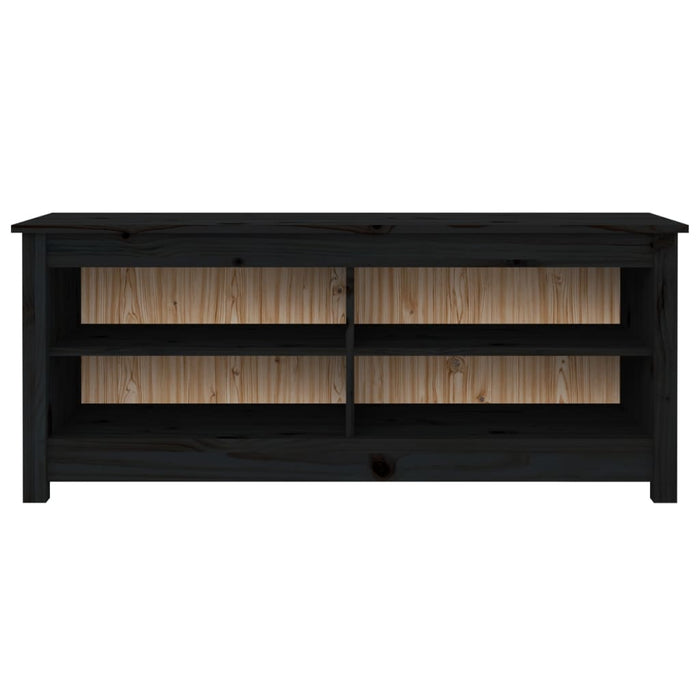 Bancă pentru pantofi, negru, 110x38x45,5 cm, lemn masiv de pin - WALTI WALTI