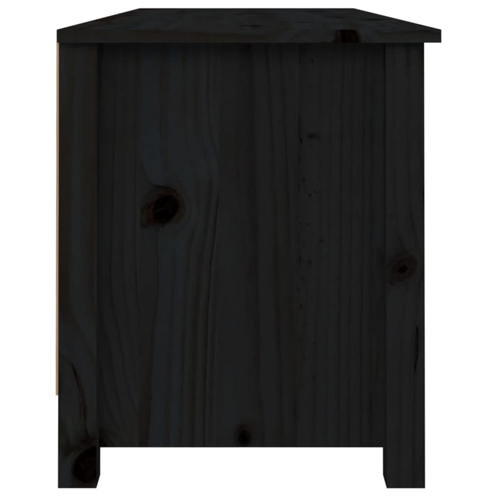 Bancă pentru pantofi, negru, 110x38x45,5 cm, lemn masiv de pin - WALTI WALTI