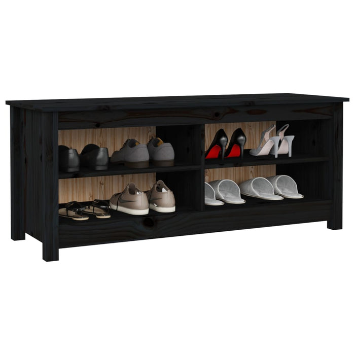 Bancă pentru pantofi, negru, 110x38x45,5 cm, lemn masiv de pin - WALTI WALTI