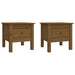 Mese laterale 2 buc. maro miere 40x40x39 cm lemn masiv de pin - WALTI WALTI