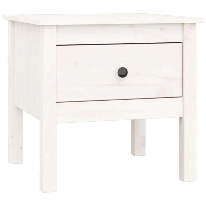 Mese laterale, 2 buc., alb, 50x50x49 cm, lemn masiv de pin WALTI