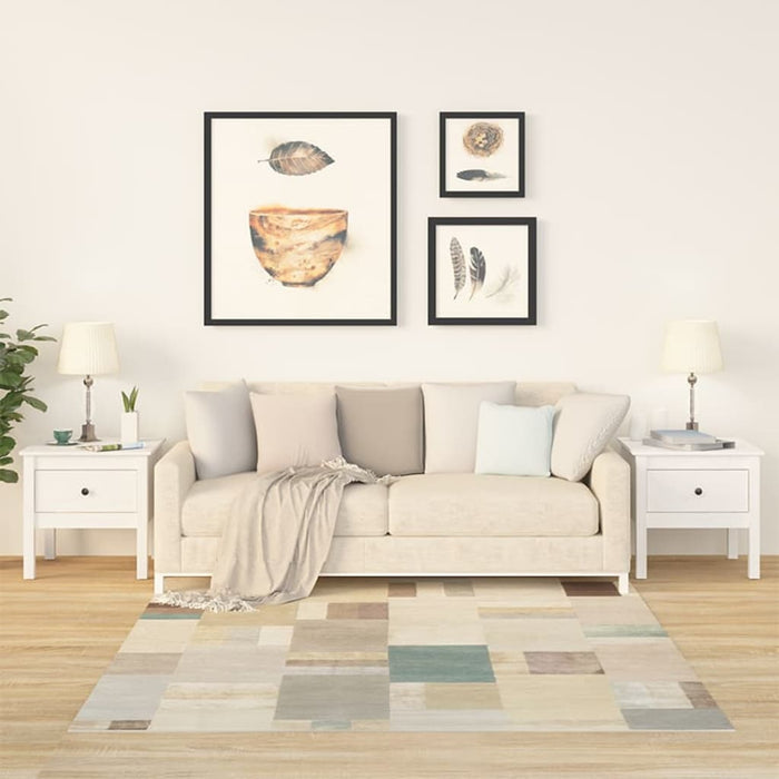 Mese laterale, 2 buc., alb, 50x50x49 cm, lemn masiv de pin WALTI