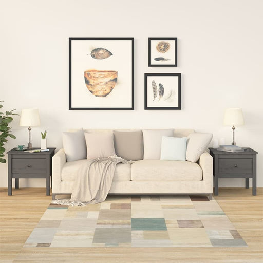 Mese laterale, 2 buc., gri, 50x50x49 cm, lemn masiv de pin - WALTI WALTI