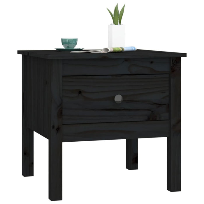 Mese laterale, 2 buc., negru, 50x50x49 cm, lemn masiv de pin - WALTI WALTI
