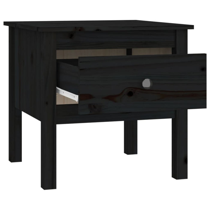 Mese laterale, 2 buc., negru, 50x50x49 cm, lemn masiv de pin - WALTI WALTI