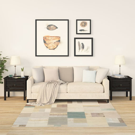 Mese laterale, 2 buc., negru, 50x50x49 cm, lemn masiv de pin - WALTI WALTI