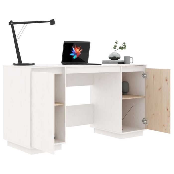 Birou, alb, 140x50x75 cm, lemn masiv de pin - WALTI WALTI