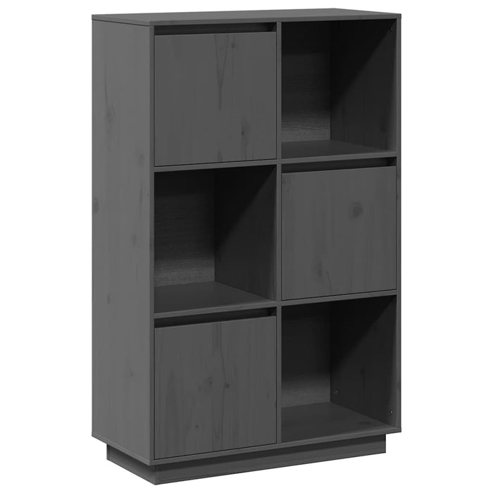 Dulap înalt, gri, 74x35x117 cm, lemn masiv de pin WALTI
