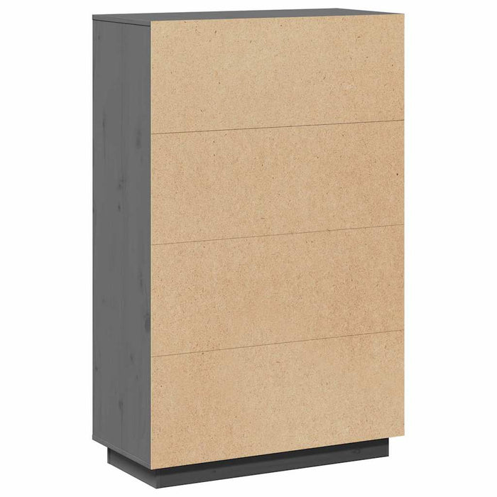 Dulap înalt, gri, 74x35x117 cm, lemn masiv de pin WALTI