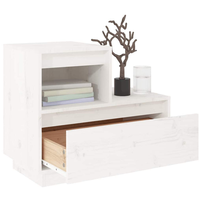 Noptiere, 2 buc., alb, 60x34x51 cm, lemn masiv de pin - WALTI WALTI