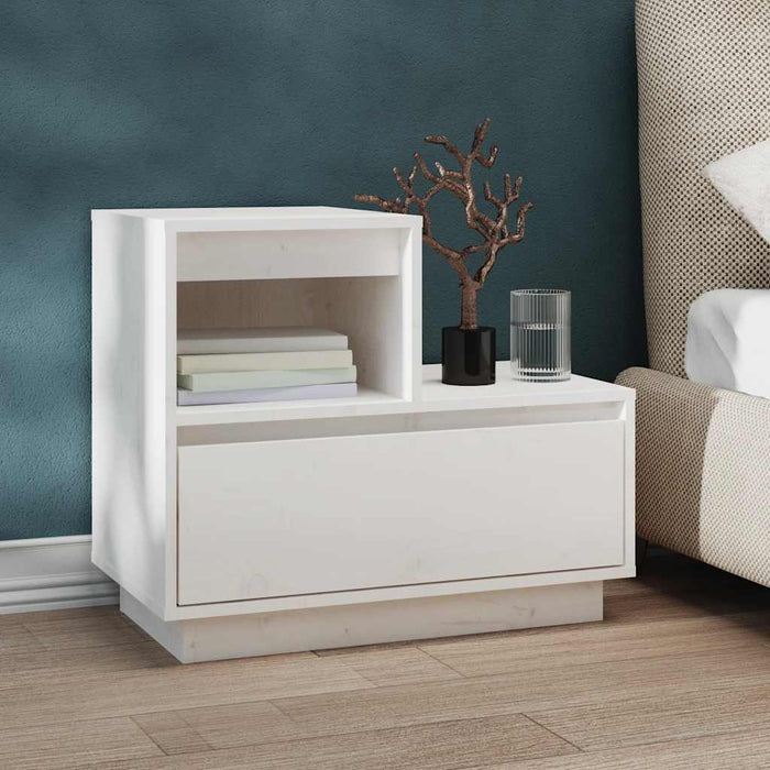 Noptiere, 2 buc., alb, 60x34x51 cm, lemn masiv de pin - WALTI WALTI