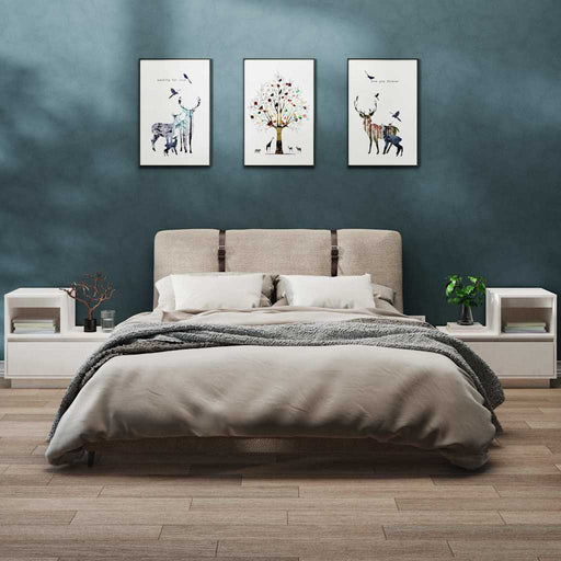 Noptiere, 2 buc., alb, 60x34x51 cm, lemn masiv de pin - WALTI WALTI