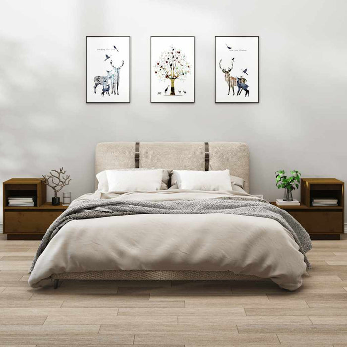 Noptiere, 2 buc, maro miere, 60x34x51 cm, lemn masiv de pin - WALTI WALTI