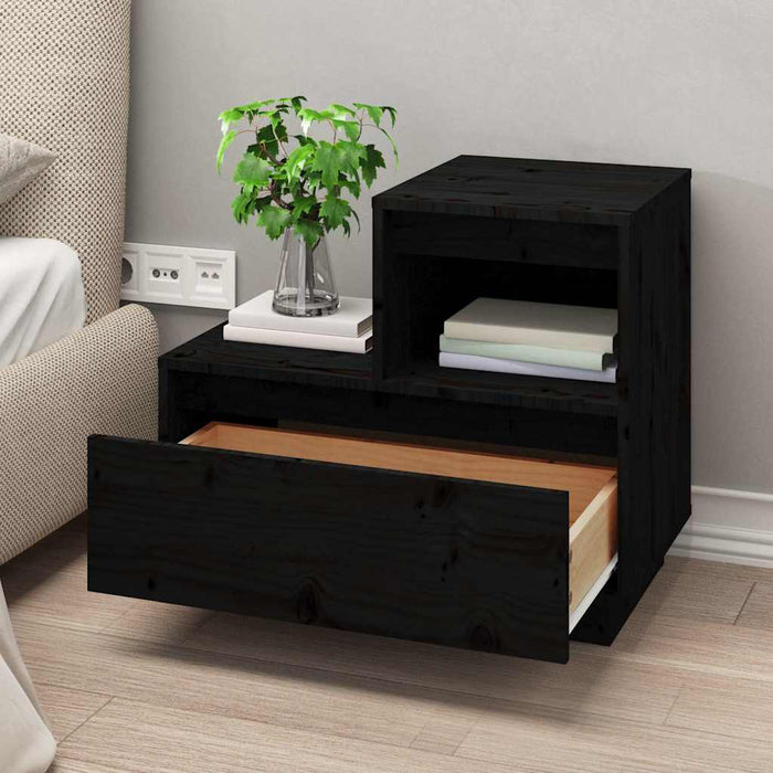Noptiere, 2 buc, negru, 60x34x51 cm, lemn masiv de pin - WALTI WALTI