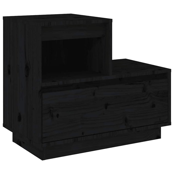 Noptiere, 2 buc, negru, 60x34x51 cm, lemn masiv de pin - WALTI WALTI