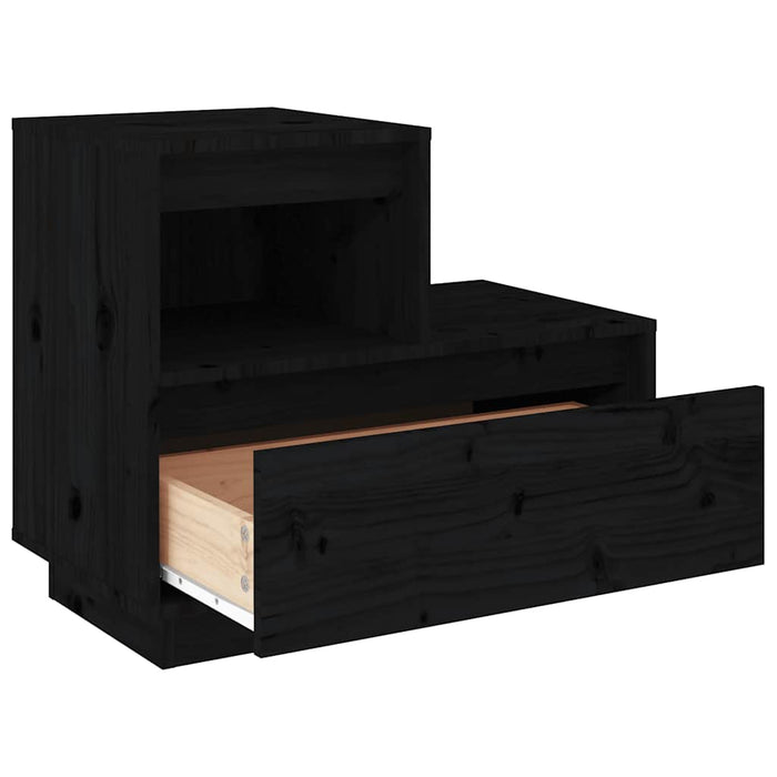 Noptiere, 2 buc, negru, 60x34x51 cm, lemn masiv de pin - WALTI WALTI