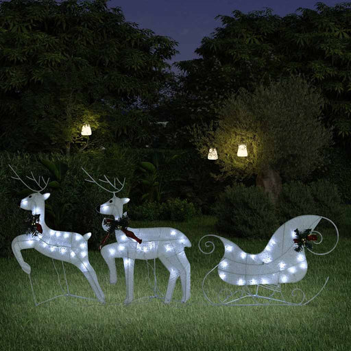 Decor de Crăciun cu reni și sanie, 60 LED-uri, alb, exterior - WALTI WALTI