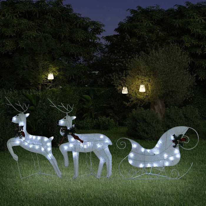 Decor de Crăciun cu reni și sanie, 60 LED-uri, alb, exterior WALTI