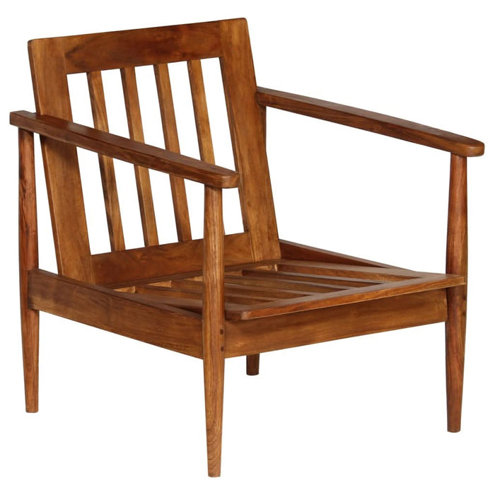 Set canapea, 3 piese, maro, piele naturală/lemn masiv acacia - WALTI WALTI
