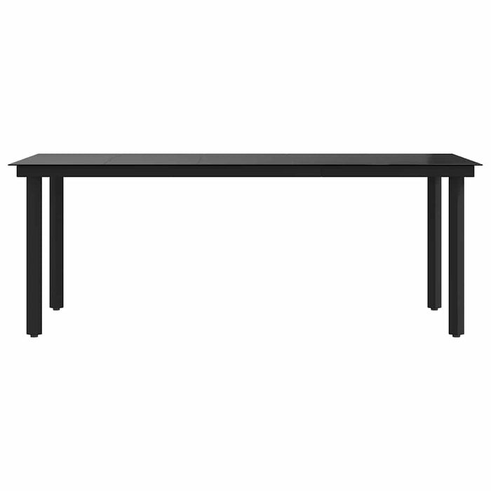 Masă de bucătărie de grădină, negru, 200x100x74 cm, oțel/sticlă - WALTI WALTI