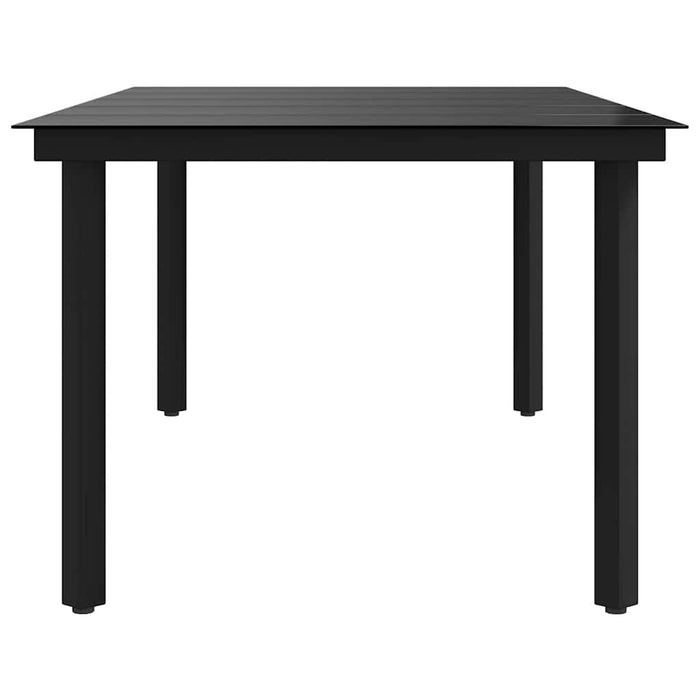 Masă de bucătărie de grădină, negru, 200x100x74 cm, oțel/sticlă - WALTI WALTI
