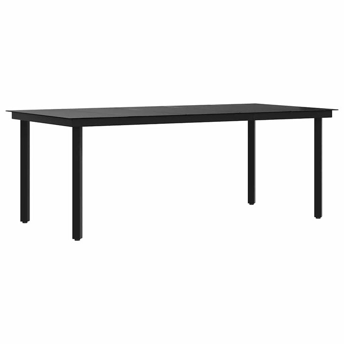 Masă de bucătărie de grădină, negru, 200x100x74 cm, oțel/sticlă - WALTI WALTI