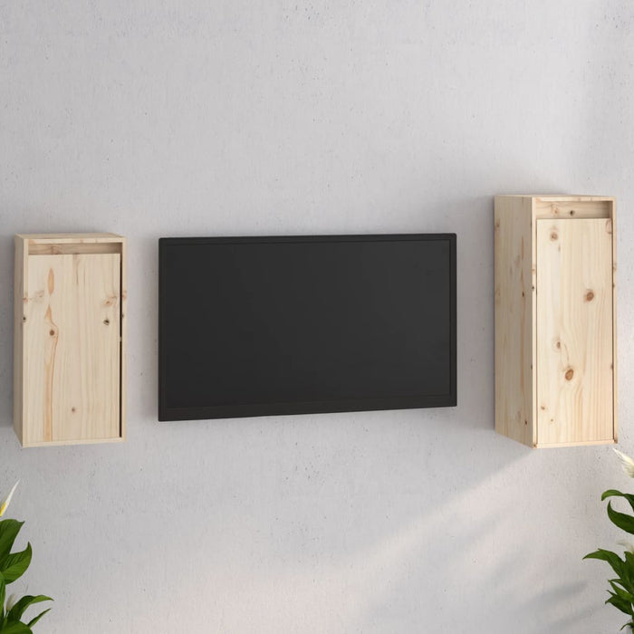Comode TV, 2 buc., lemn masiv de pin - WALTI WALTI
