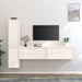 Comode TV, alb, 4 buc., lemn masiv de pin - WALTI WALTI