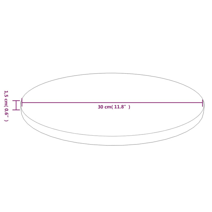 Blat de masă rotund maro deschis Ø30x1,5cm lemn stejar tratat - WALTI WALTI