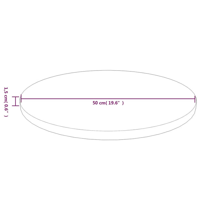 Blat de masă rotund maro deschis Ø50x1,5 cm lemn stejar tratat - WALTI WALTI