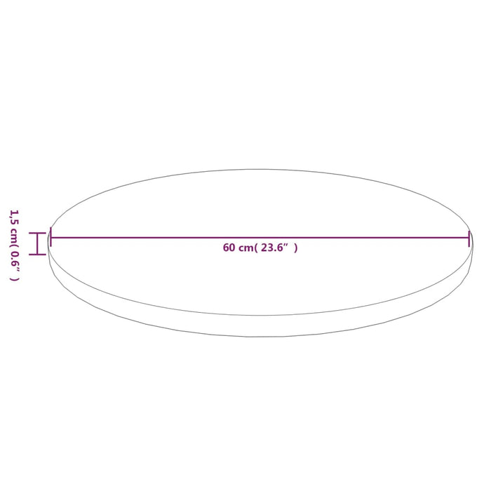 Blat de masă rotund maro deschis Ø60x1,5 cm lemn stejar tratat - WALTI WALTI
