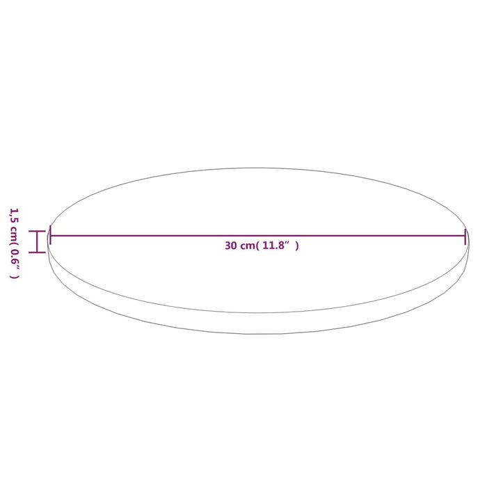 Blat de masă rotund maro închis Ø30x1,5cm lemn stejar tratat - WALTI WALTI