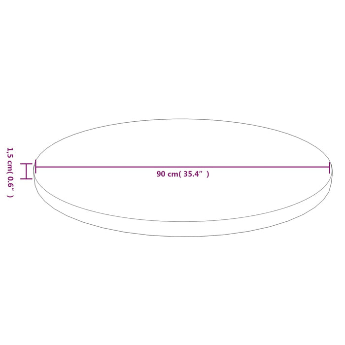 Blat de masă rotund maro închis Ø90x1,5 cm lemn stejar tratat - WALTI WALTI