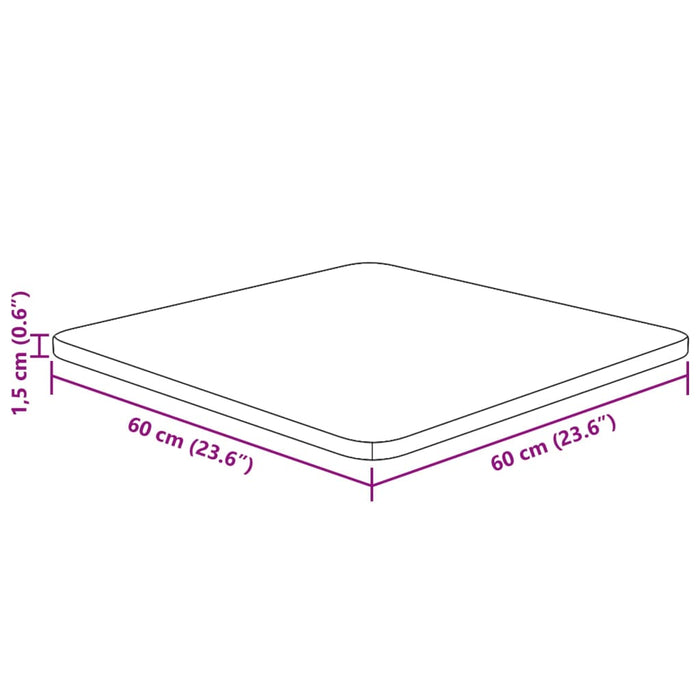 Blat de masă pătrat maro închis 60x60x1,5 cm lemn stejar tratat WALTI