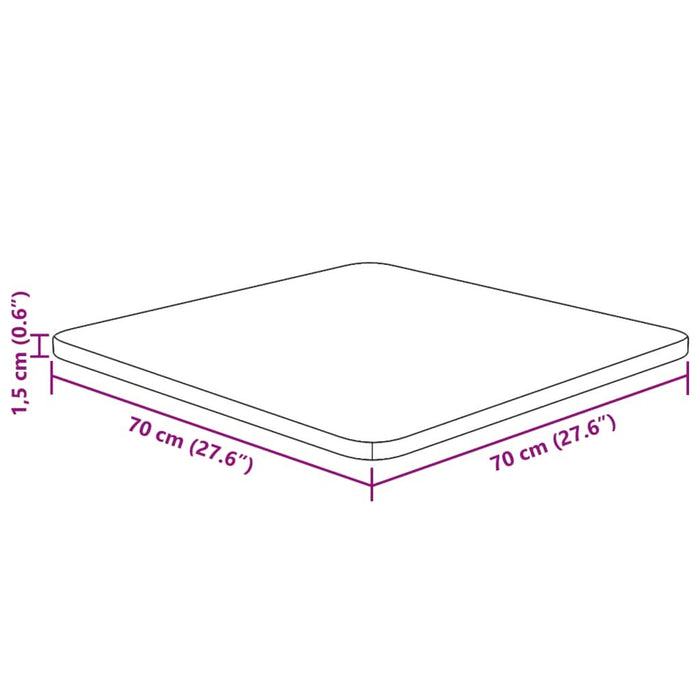 Blat de masă pătrat maro închis 70x70x1,5 cm lemn stejar tratat WALTI