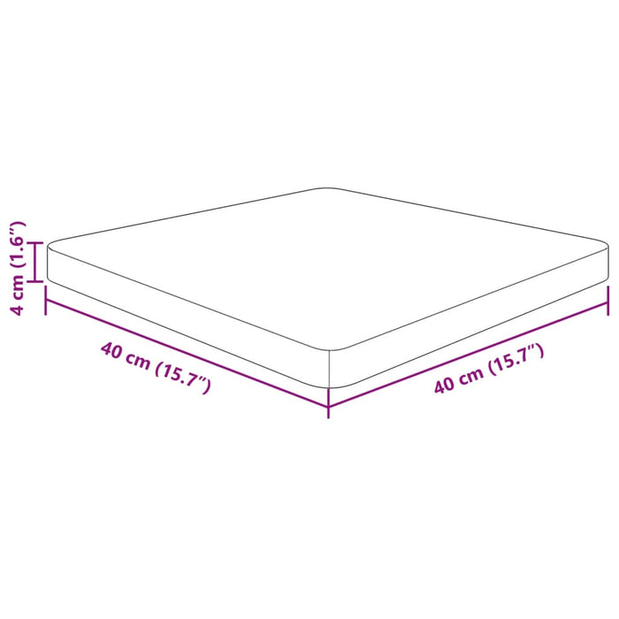 Blat de masă pătrat maro închis 40x40x4 cm lemn stejar tratat - WALTI WALTI