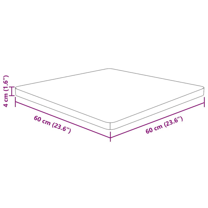 Blat de masă pătrat maro închis 60x60x4 cm lemn stejar tratat WALTI