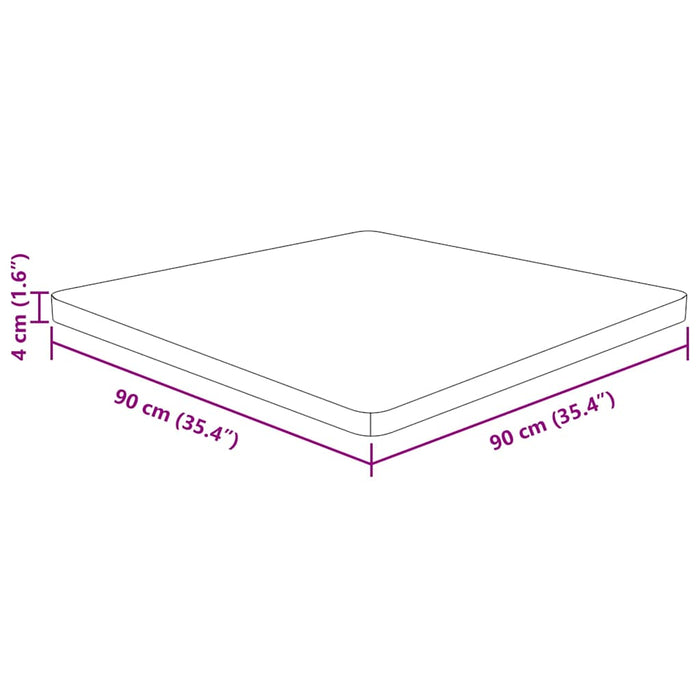 Blat de masă pătrat maro închis 90x90x4 cm lemn stejar tratat - WALTI WALTI