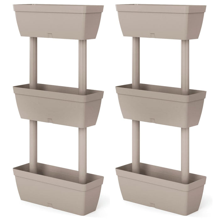Jardinieră de grădină, 6 buc., gri taupe, 100 cm WALTI