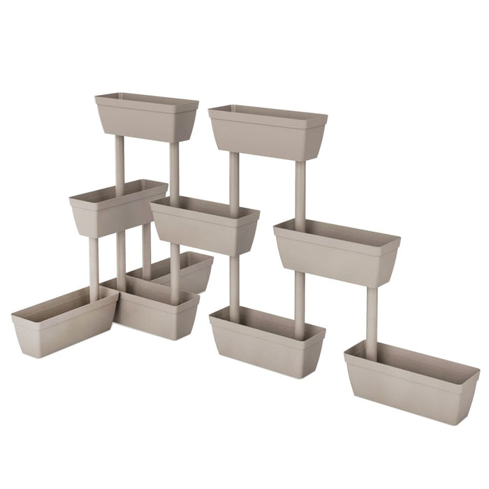 Jardinieră de grădină, 6 buc., gri taupe, 100 cm WALTI