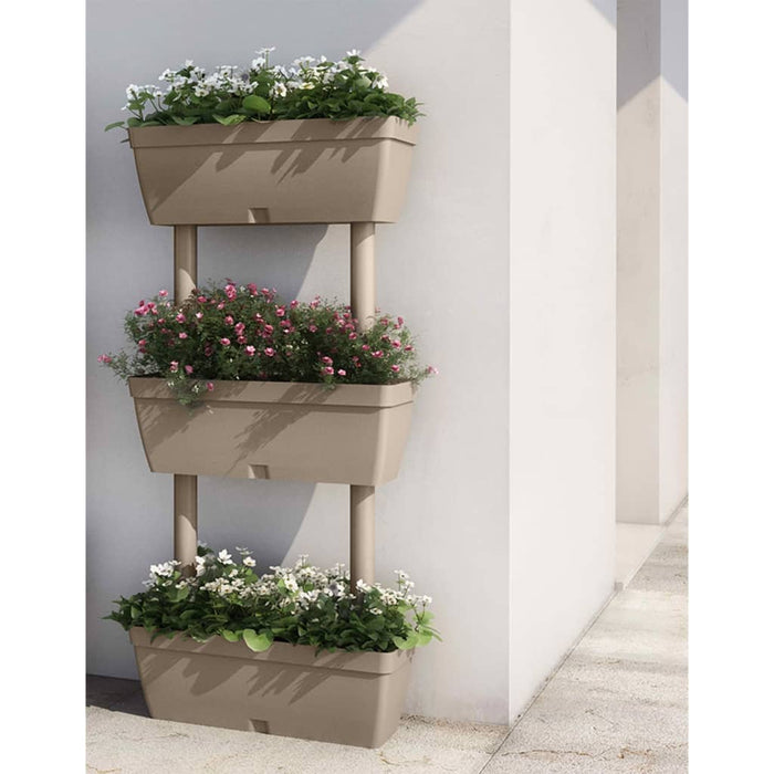 Jardinieră de grădină, 6 buc., gri taupe, 100 cm WALTI