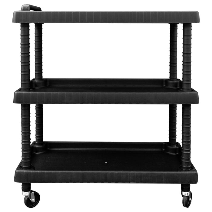 Cărucior scule de atelier, 3 niveluri, negru, 75x37,5x92 cm, PP - WALTI WALTI