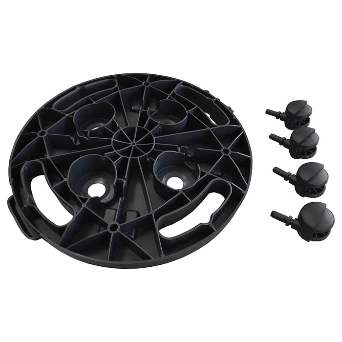 Cărucior pentru plante cu roți, diametru 30 cm, negru, 170 kg - WALTI WALTI