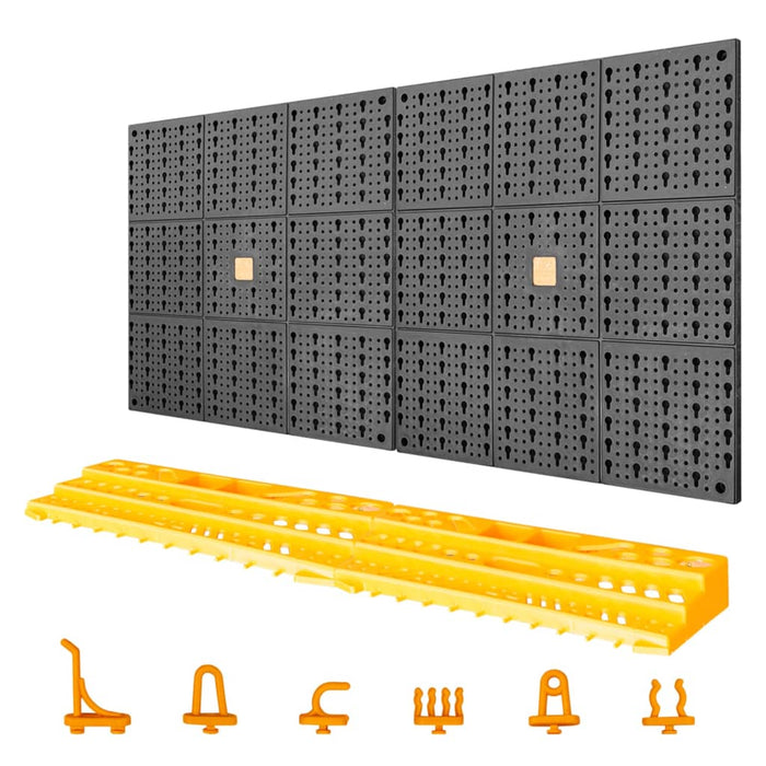 Perete pentru unelte, 500x1000 mm, 50 cârlige, PP - WALTI WALTI