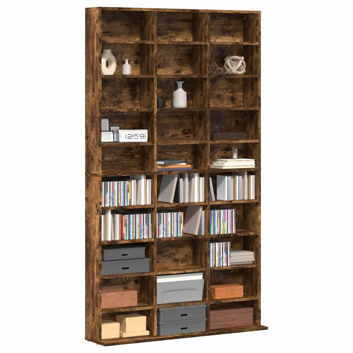 Dulap CD-uri, stejar fumuriu, 102x23x177,5 cm, lemn prelucrat WALTI