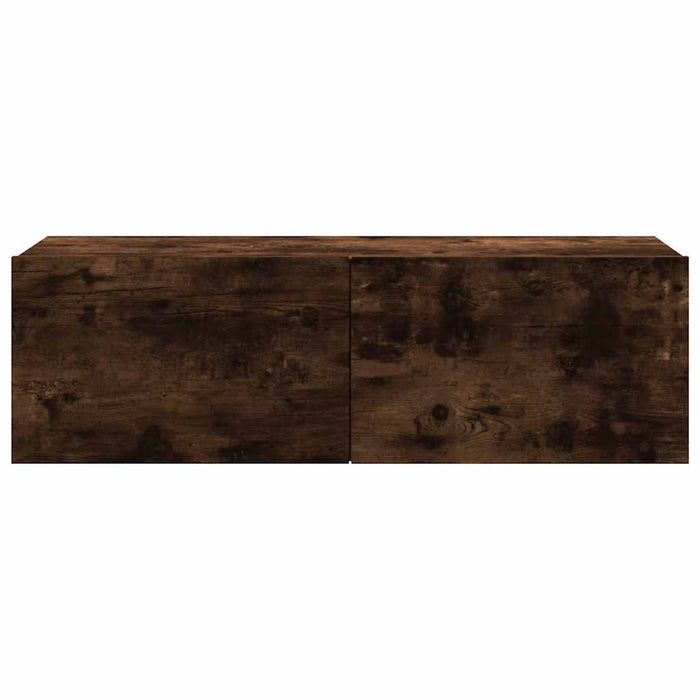 Comodă TV de perete, stejar afumat, 100x30x30 cm,lemn prelucrat - WALTI WALTI