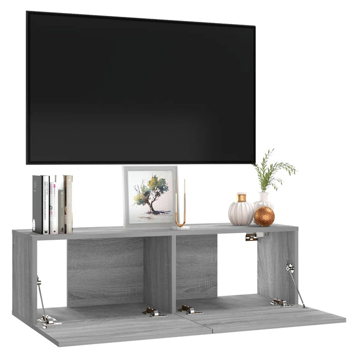 Comodă TV de perete, gri sonoma, 100x30x30 cm, lemn prelucrat - WALTI WALTI